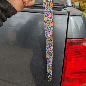 Grateful Dead Bear Handmade Stitched Lanyard Keys